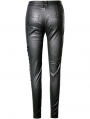 Black Gothic Punk Sexy Asymmetrical PU Leather Trousers for Women