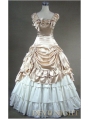 Classic Champagne Cap Sleeves Gothic Victorian Ball Gowns