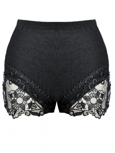 Black Gothic lace short Leggings for Women