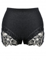 Black Gothic lace short Leggings for Women
