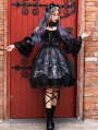 Black Dark Tea Party Gothic Lolita OP Dress