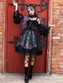 Black Dark Tea Party Gothic Lolita OP Dress