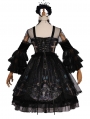 Black Dark Tea Party Gothic Lolita OP Dress