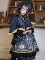 Black Dark Tea Party Gothic Lolita OP Dress with Detachable Cape