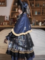 Black Dark Tea Party Gothic Lolita OP Dress with Detachable Cape