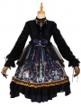 Black Dark Tea Party Gothic Lolita OP Dress with Detachable Cape