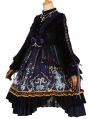 Black Dark Tea Party Gothic Lolita OP Dress with Detachable Cape