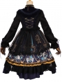 Black Dark Tea Party Gothic Lolita OP Dress with Detachable Cape