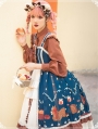 Brown and Blue Sweet Lolita JSK Two Pieces Dress