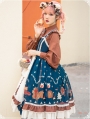 Brown and Blue Sweet Lolita JSK Two Pieces Dress