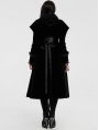 Black Queen of Hearts Gothic Velvet Long Coat for Women