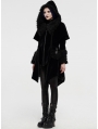 Black Velvet Winter Gothic Cape Coat for Women