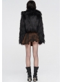 Black Gothic Punk Short Imitation Fur Coat for Women
