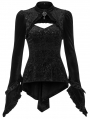 Black Retro Gorgeous Gothic Velvet Long Sleeve T-Shirt for Women