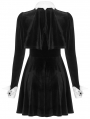 Black Velvet Gothic Dark Bat Short Dress