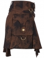 Brown Steampunk Asymmetrical Short Skirt