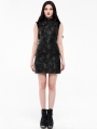 Black Chinese Cheongsam Style Cyber Gothic Short Dress