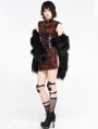 Black and Red Chinese Cheongsam Style Cyber Gothic Short Dress