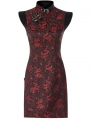 Black and Red Chinese Cheongsam Style Cyber Gothic Short Dress