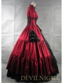 Red and Black Long Sleeves Masquerade Gothic Ball Gowns