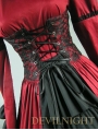 Red and Black Long Sleeves Masquerade Gothic Ball Gowns