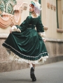 Mrs.Jennifer Elegant Green Velvet Classic Lolita OP Dress 