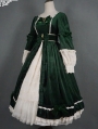 Mrs.Jennifer Elegant Green Velvet Classic Lolita OP Dress 
