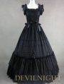 Black Sleeveless Long Gothic Lolita Ball Gowns