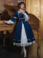 Mrs.Jennifer Elegant Blue Velvet Classic Lolita OP Dress 