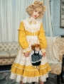 The Doll In Box Yellow Long Sleeve Cotton Classic Lolita OP Dress