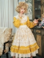The Doll In Box Yellow Long Sleeve Cotton Classic Lolita OP Dress