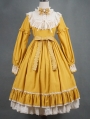 The Doll In Box Yellow Long Sleeve Cotton Classic Lolita OP Dress