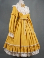 The Doll In Box Yellow Long Sleeve Cotton Classic Lolita OP Dress