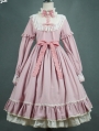 The Doll In Box Pink Long Sleeve Cotton Classic Lolita OP Dress