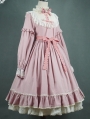 The Doll In Box Pink Long Sleeve Cotton Classic Lolita OP Dress