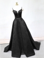Black Sexy Jacquard Beading Gothic Wedding Dress