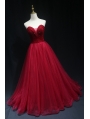 Red Sexy Deep V-Neck Beading Gothic Wedding Dress