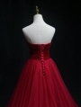 Red Sexy Deep V-Neck Beading Gothic Wedding Dress