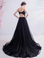 Black Sexy Lace Spaghetti Straps Gothic Wedding Dress