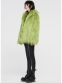 Green Gothic Punk Winter Imitation Fur Coat for Women
