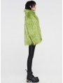 Green Gothic Punk Winter Imitation Fur Coat for Women
