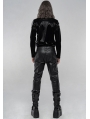 Black Gothic Punk Skull PU Leather Pants for Men