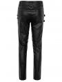 Black Gothic Punk Skull PU Leather Pants for Men