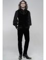 Black Retro Gothic Embroidered Trousers for Men