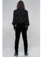 Black Retro Gothic Embroidered Trousers for Men