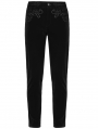 Black Retro Gothic Embroidered Trousers for Men