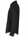 Black Gothic Punk Jacquard Long Sleeve Shirt for Men