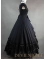 Gorgeous Classic Black Multi-Layered Skirt Gothic Victorian Dress