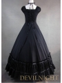 Gorgeous Classic Black Multi-Layered Skirt Gothic Victorian Dress