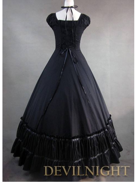 Gorgeous Classic Black Multi-Layered Skirt Gothic Victorian Dress ...